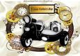 Black Scooter in Steampunk Frame for Fathers Day A4
