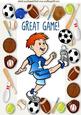 Great Game Footballer in Sports Frame A4