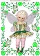 Cute Little Faerie with Butterflies in Green Rose Frame A4