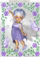 Cute Little Faerie with Butterflies in Purple Rose Frame A4