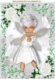 Cute Faerie with Butterflies in White Rose Frame A4