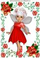 Pretty Faerie in Red Rose Frame A4