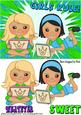Sweet! Girls Rule Girls in Green with Ipad