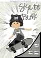 Skate Park Boy in Silver Abstract A4