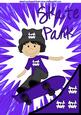 Skate Park Boy in Purple Abstract A4