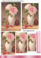 Pink/cream Roses in Vintage Vase Pyramids