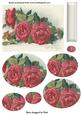 Red Roses Vintage Style Oval Pyramids