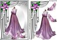 Pink Gown with Silver Drapes and Pink Rose