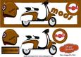 The Mods Brown Scooter with Helmet Dl