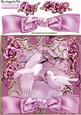 Pink Exoctic Birds with Pink Bow and Roses 8x8