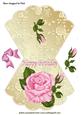 Pretty Pink Rose on Gold Rose Background Rocker Card
