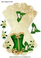 Pretty Green Basque with Shoes and Cream Roses Rocker Card