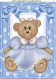 Teddy Girl in Blue Spot Frame with Bows A4