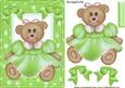 Teddy Girl in Green, in Green Spot Frame