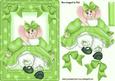 Bunny Girl in Green in Spot Frame with Bows
