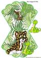 Cute Little Leopard and Snake on a Scalloped Rocker Card