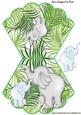Mummy and Baby Elephant in the Jungle on Scalloped Rocker