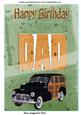1948 Vintage Wood Car for Dads Birthday Pop Up Card