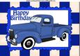 Vintage Blue Truck A4