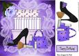 Purple Makeup and Shoe on Lace with Rose 8x8