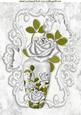 Vase of White Roses with White Butterflies A4