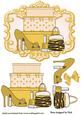 Ladies Accessories Shoes and Makeup Gold