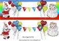 Birthday Cake with Clown and Balloons Dl