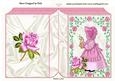 Little Bonnet Girl in Pink Rose Frame Folded Book