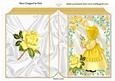 Sunshine Girl in Bonnet in Gold Rose Frame Folded Book