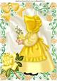 Sunshine Bonnet Girl in Gold Rose Frame A4