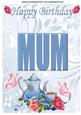 For Mum Birthday Pretty China with Roses and Butterflies
