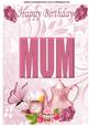Mum Birthday Pretty Pink China with Roses Pop Up