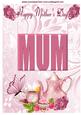 Mothers Day Pretty Pink China with Roses Pop Up