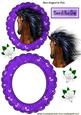 Beautiful Horse with White Roses in Purple Rocker