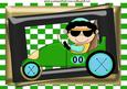 Cool Dude Racing Car Driver in Green A4