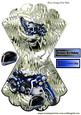Blue Motorcycle with Helmet on Silver Mettalic Rocker Card