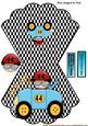Race Day Driver in Blue Car on Rocker Card