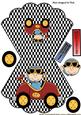 Race Day Racing Driver in Red Car Wobble Rocker Card