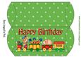 Lovely Teddy and Toy Train in Green Pillow Box Dl
