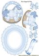 Little Blue Rocking Horse with Bows Rocker Card