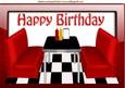 50's Red Diner in Glass Frame A4