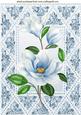 Pretty Blue Flowers in Ornate Frame with Flowers A4
