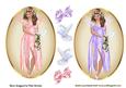 Pink and Lilac Faeries with Bows and Doves Toppers