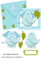 Cute Little Blue Ele on a Card and Envelope