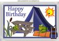 Camping with Cheeky Frogs Birthday A4