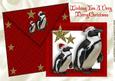 Penguins in Santa Hats on a Card and Envelope A4
