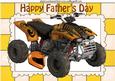 Muddy Quad Bike with Helmet Fathers Day A4