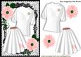 White Poodle Full Skirt with Sweater and Rose