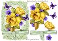 Pretty Yellow Roses and Purple Flowers