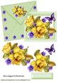 Pretty Yellow Roses and Flowers on Card and Envelope